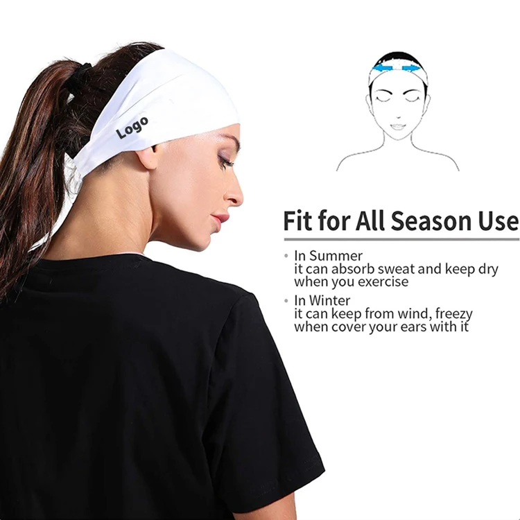 

Amazon Hot Selling Wide-Brimmed Workout Headbands , Custom Print Logo Helmet Friendly Wide-brim Retro Gym Sweat Hairband, 8 colors for choosing