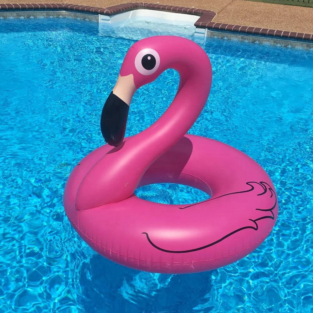 

Pink Flamingo Pool Float Swimming Tube Float Ring, As photo