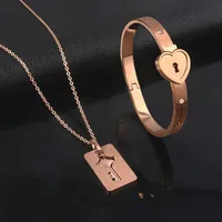 

Hot Fashion Jewelry Heart Locks Key Couple Stainless Steel Bracelet