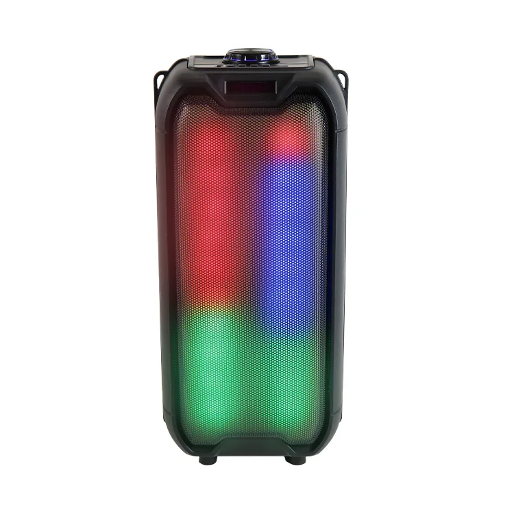 

Hot Selling Family Gatherings Subwoofer Blue tooth Outdoor Party Boombox Travel Desktop Speaker with LED light, Black