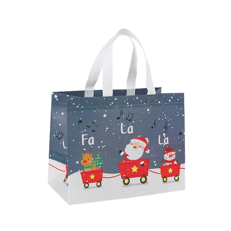 

Bulk Order Non Woven Gift Tote Bag Promotion Santa Claus Christmas Tree Non-woven bag for advertising