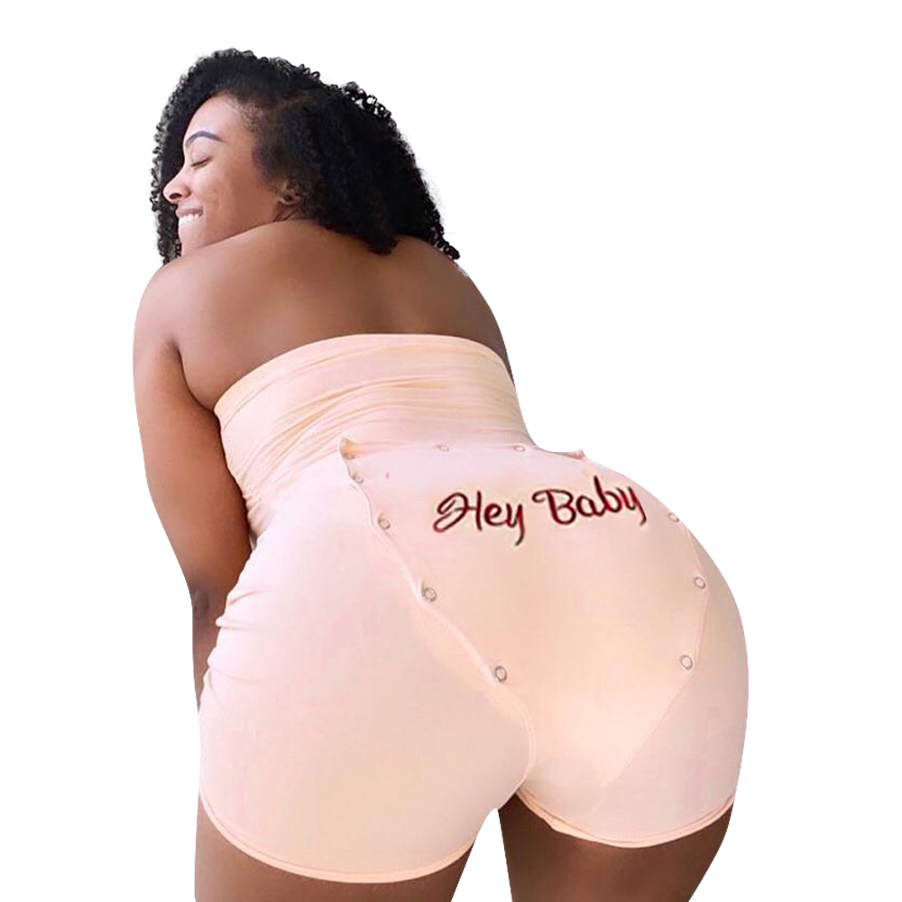

Wholesale Custom Stock One Piece Ribbed Onesie Woman Clothes Lucky Label Romper Jumpsuit
