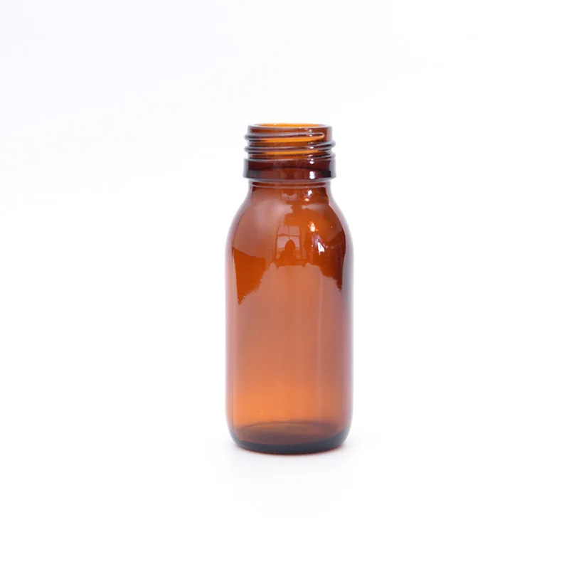 
100 Ml Amber Syrup Liquor Glass Bottle With Screw Cap 