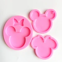 

silicone keychain mold glossy silicone mold Cartoon mouse head silicone keyring mold