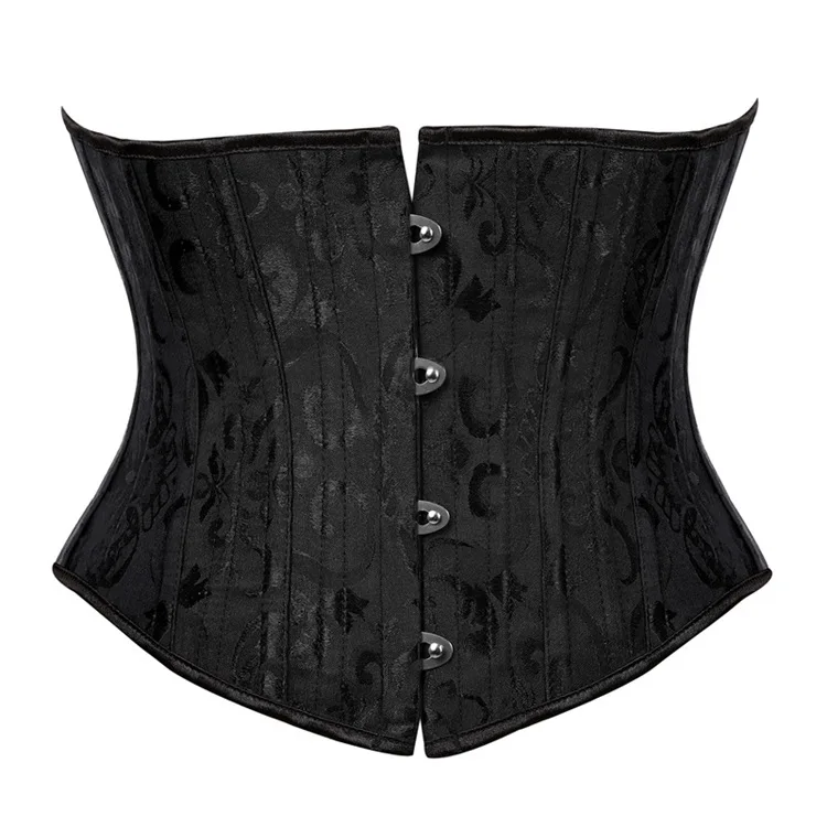 

6XL Plus Size Waist Trainer Lace Up Steel Boned Corset Short Torso Waist Training Body Shaper Slimming Corsets and Bustiers, Black, white, brown