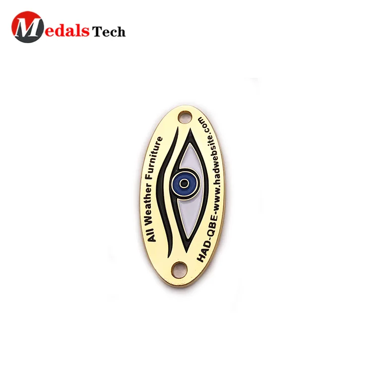 Creativeunique gold plating eye shaped  metal funny label