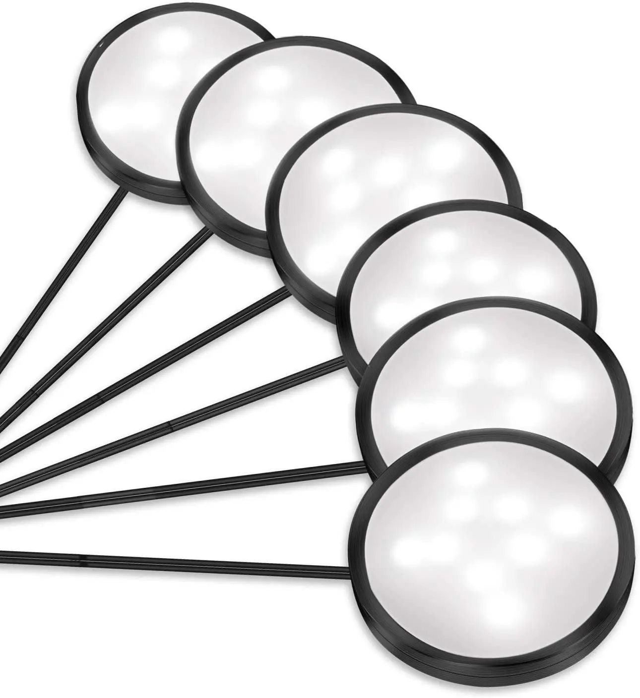 6 Pack LED Puck Lights CRI90+ Dimmable, Black LED Under Cabinet Lighting Kit