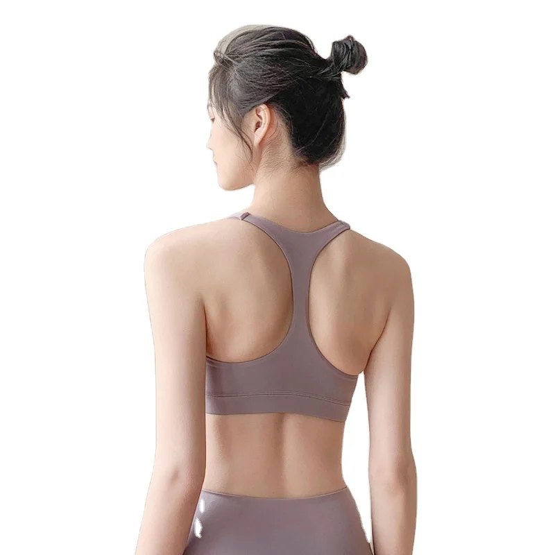 

Sports bra women simple style highly support yoga vest breathable running bra professional fitness bra