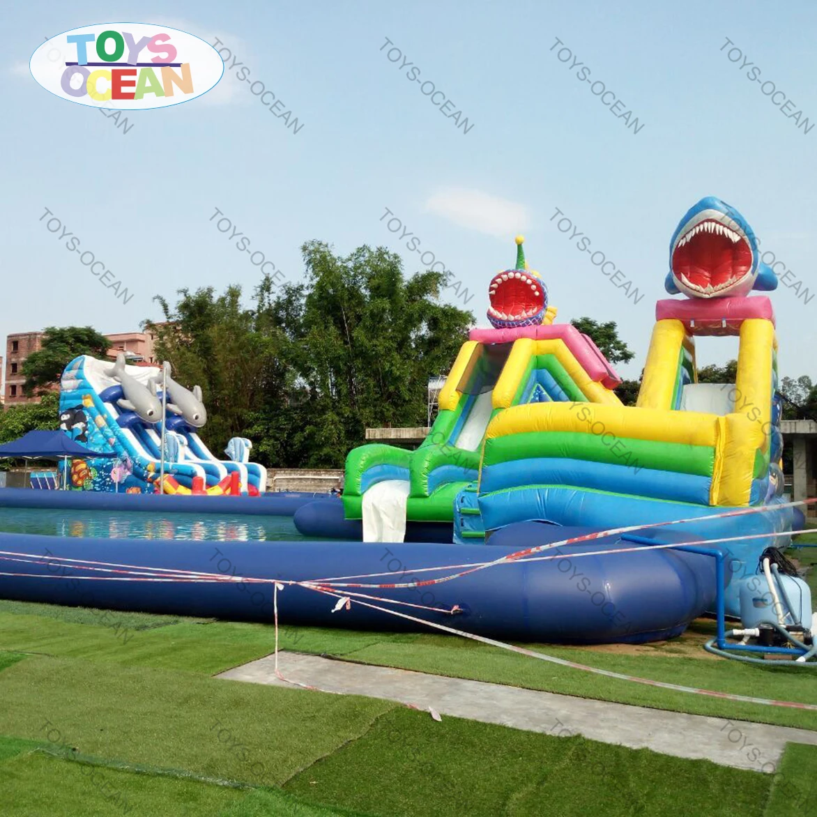 Inflatable Big Water Slides With Pool Water Park For Sale Buy