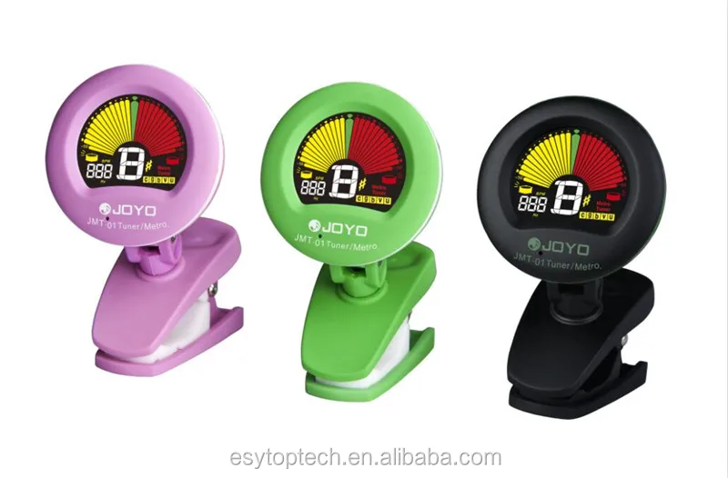 Jmt01 Clipon Electric Guitar Tuner & Metronome Builtin Mic Color
