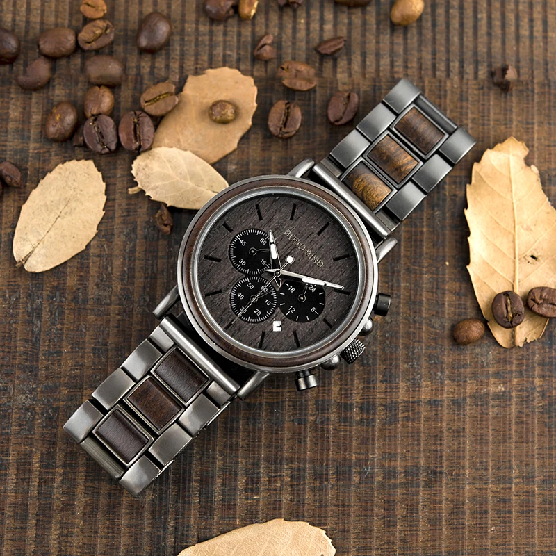 

Professional High Quality Nature Timepieces Wood Mens Watches in Wristwatches Luxury with Gift Box