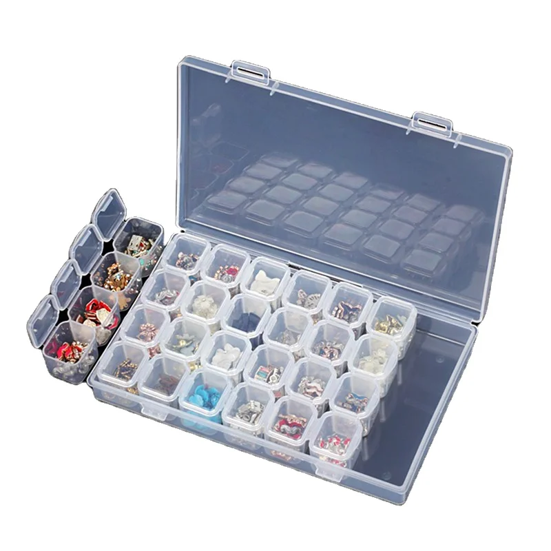 

FY Grids Diamond Embroidery Storage Box Bins Medicine Diamond Painting Accessory Boxes Case Cross Stitch Tools Organizer, Picture