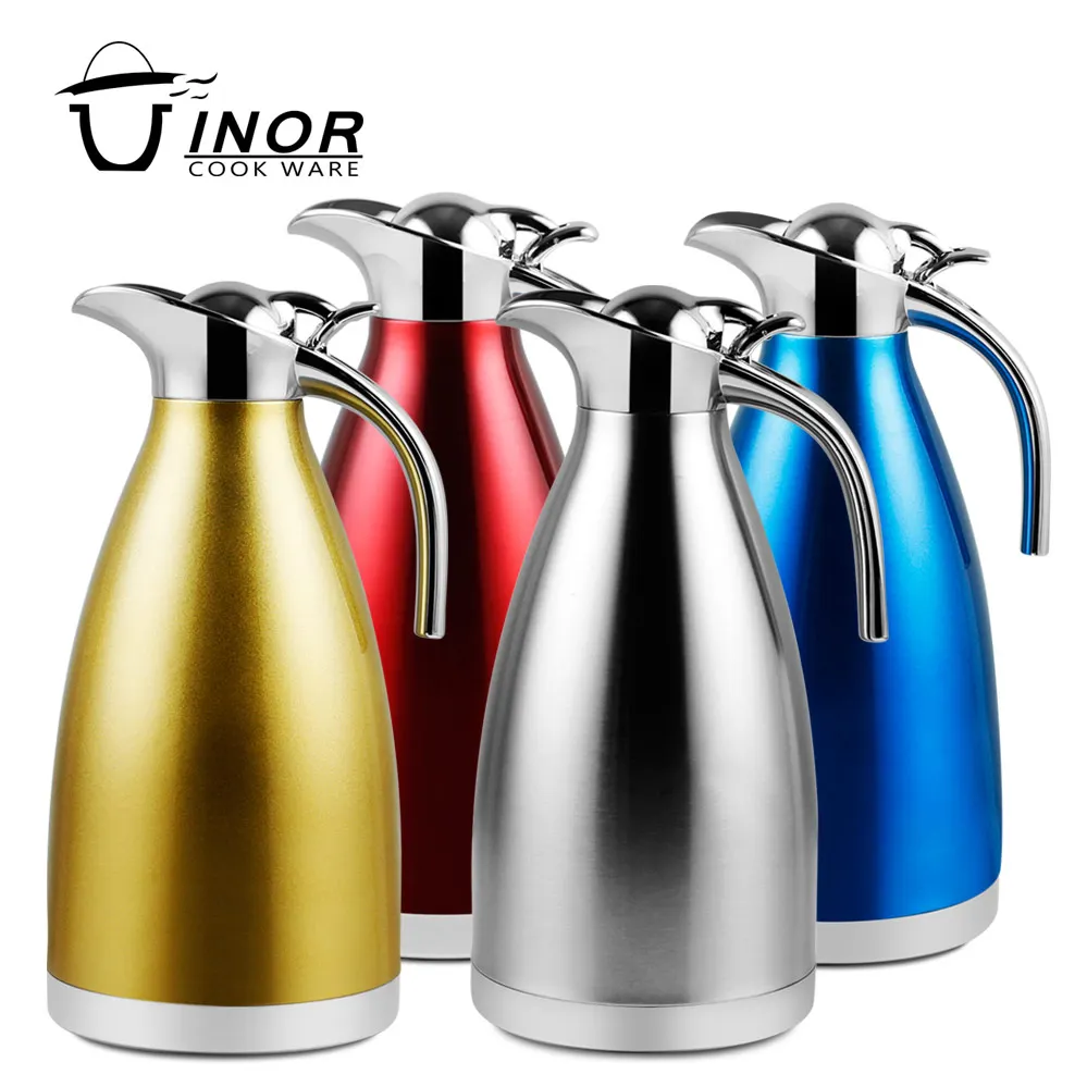 Stainless Steel Thermal Coffee Carafe Vacuum Insulation Thermos Tea Coffee Pot with Press Button