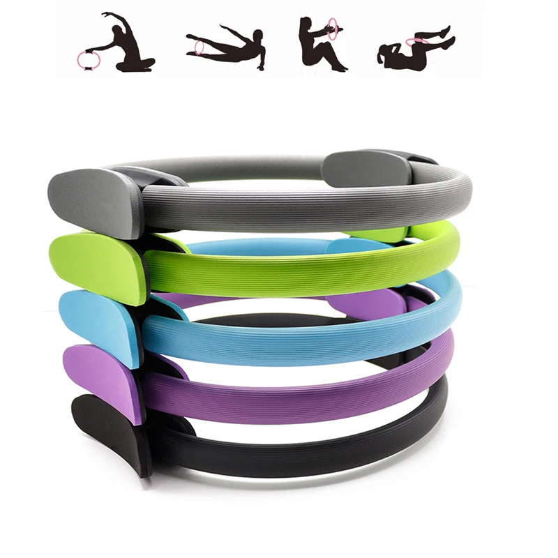 

Yoga Circle Magic Ring Training Yoga hoop Fitness Slimming Gym Workout Tool Pilates Ring, Purple, pink, black, blue, gray