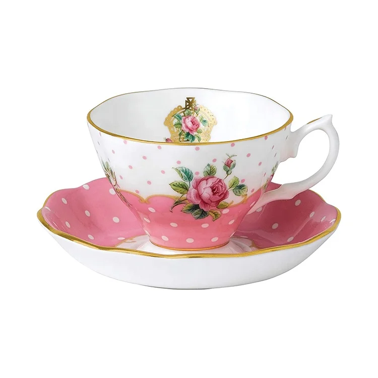 

2021 New Royal Albert Roses Vintage Ceramic Coffee Tea Cup and Saucers Sets