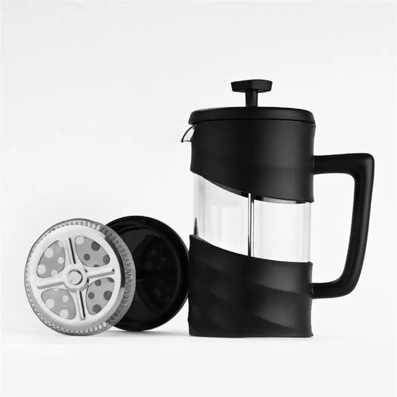 

Black 350ml High Boroilicate Glass Portable Travel French Press 304 french press Coffee Maker