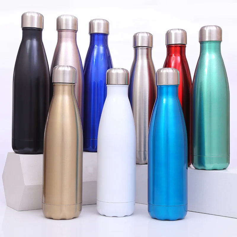 

Double Wall Vacuum Insulated Floral Stainless Steels Sport Coca Bottle Cola Vacuum Cola Shaped Soft Drinks Water Bottle, Stainless steel color