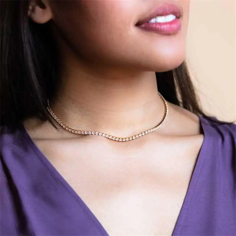 

Cross-Border Hot Sale Zircon Claw Collar Chain 18K Gold Color Preservation Jewelry Minimalist Wind Bracelet INS Blogger Trend