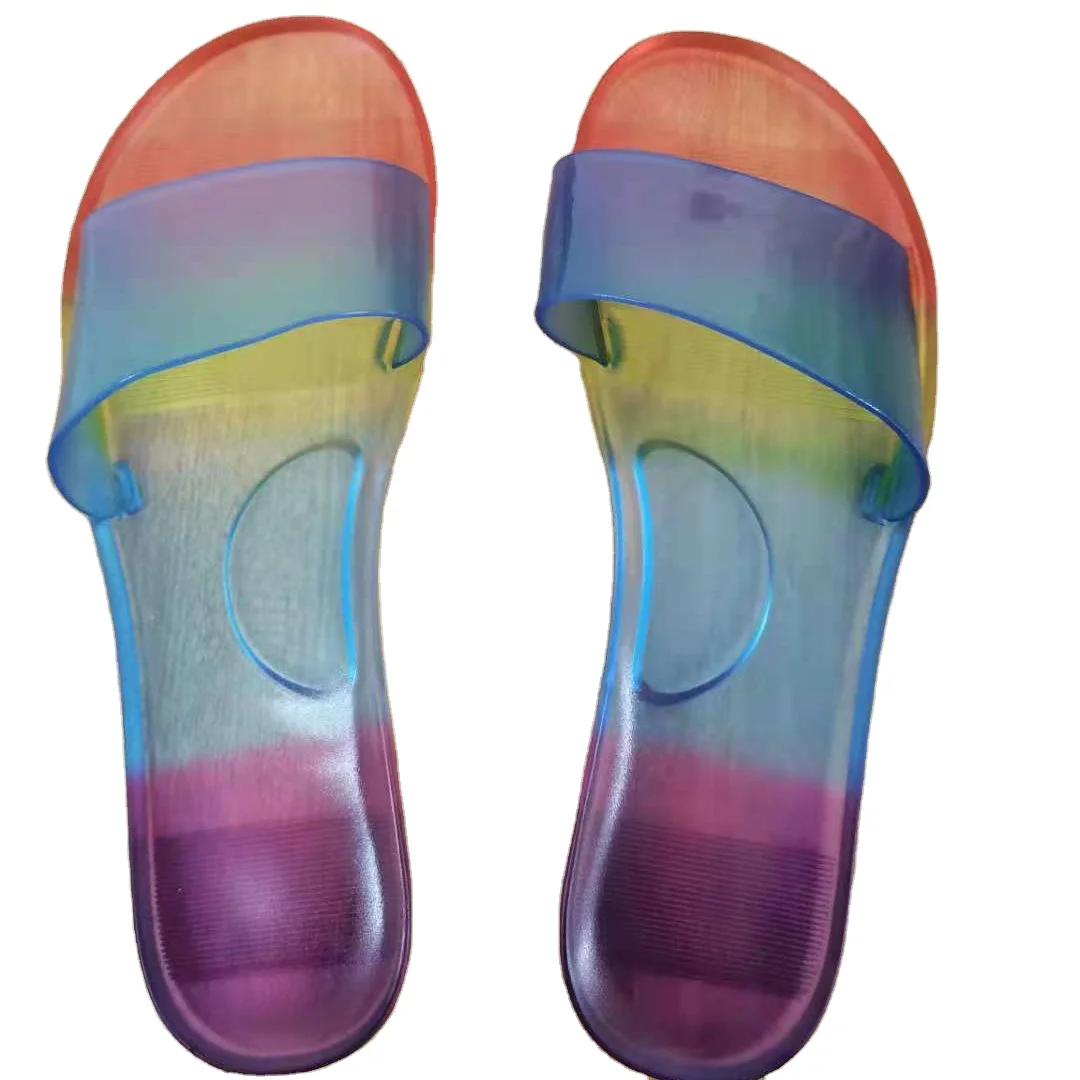 

Slides Slippers Summer Beach Spring Pvc Plastic Clear Sandals Slippers For Women Jelly Sandals, Customized color
