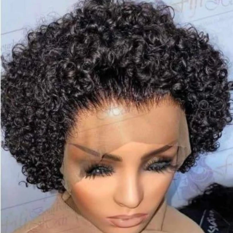 

Cheap pixie cut virgin remy Brazilian human hair short full lace wig