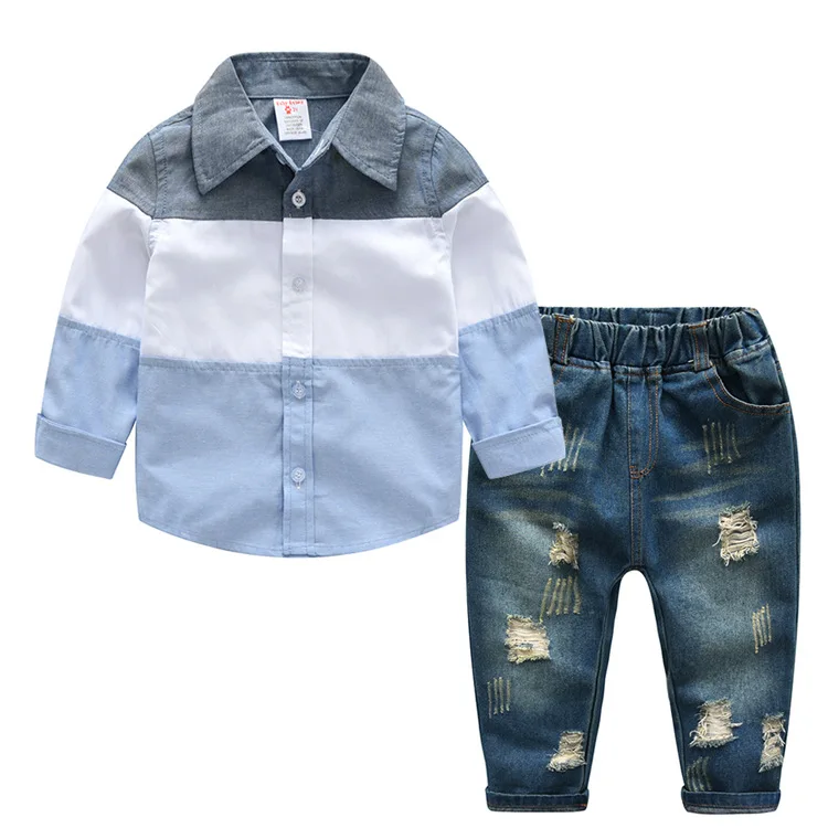 

OEM Spring Autumn Children Suit 2021 Popular Fashion Cotton Gentlemen Long Sleeve Boys Clothes Kids Clothing