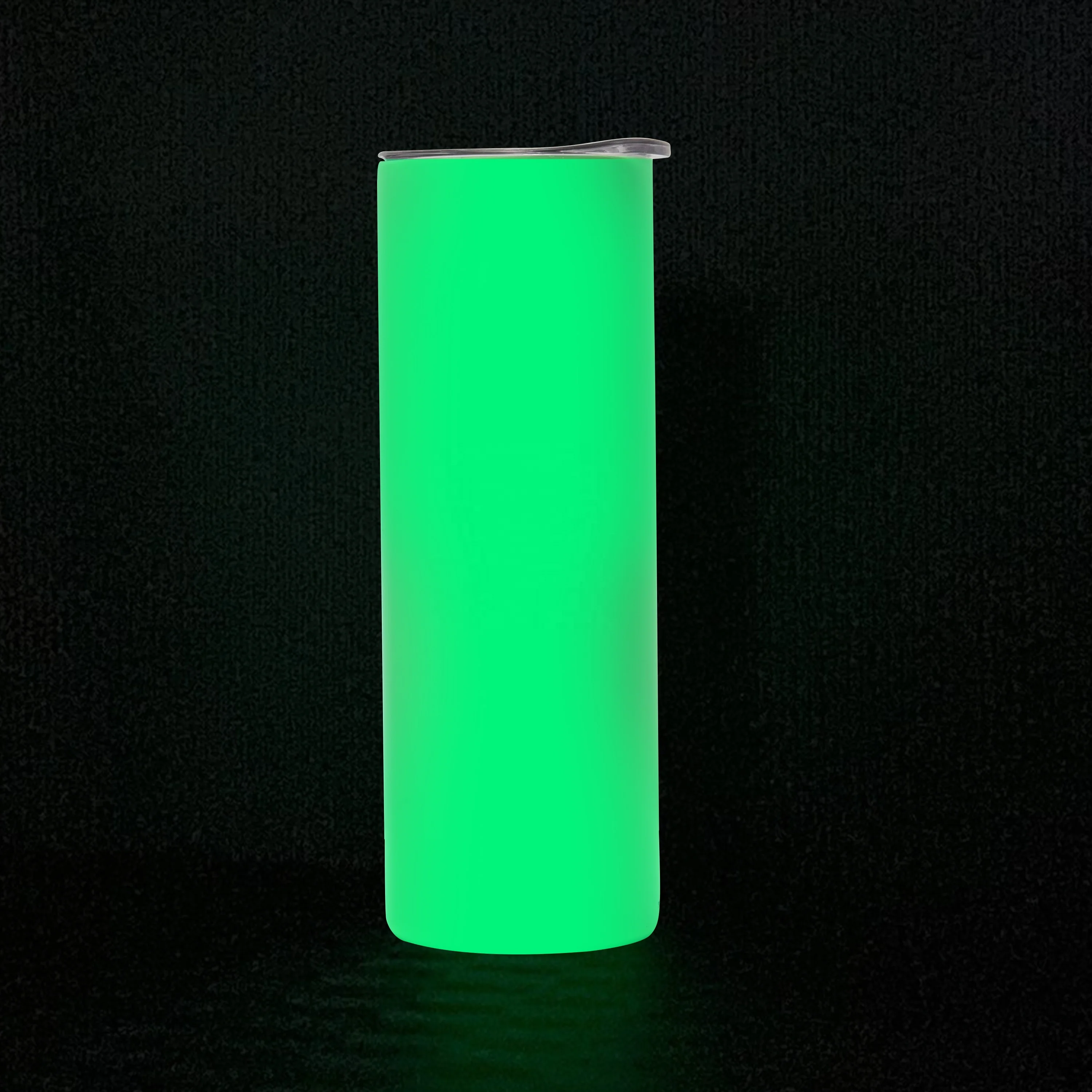 

New Metal Double Wall Stainless Steel Luminous Paint Green 20 Oz Straight Sublimation Glow In Dark Tumblers With Lid And Straw