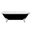 Traditional Oval Freestanding Black Double Ended Roll Top Bath