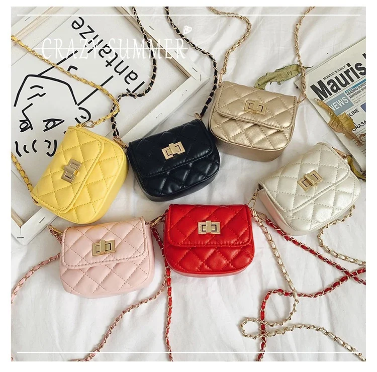 

Little Kids Cross body Bag Children Chain Messenger Purse Toddler Little Girl Handbag, Black;red;pink;white;golden;yellow