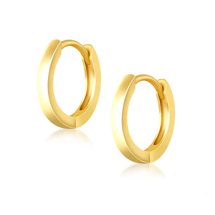 

Minimalist Simple Geometric Hoop Earrings 925 Sterling Silver Gold Color Circle Hoop Huggie Earrings, Gold/rhodium