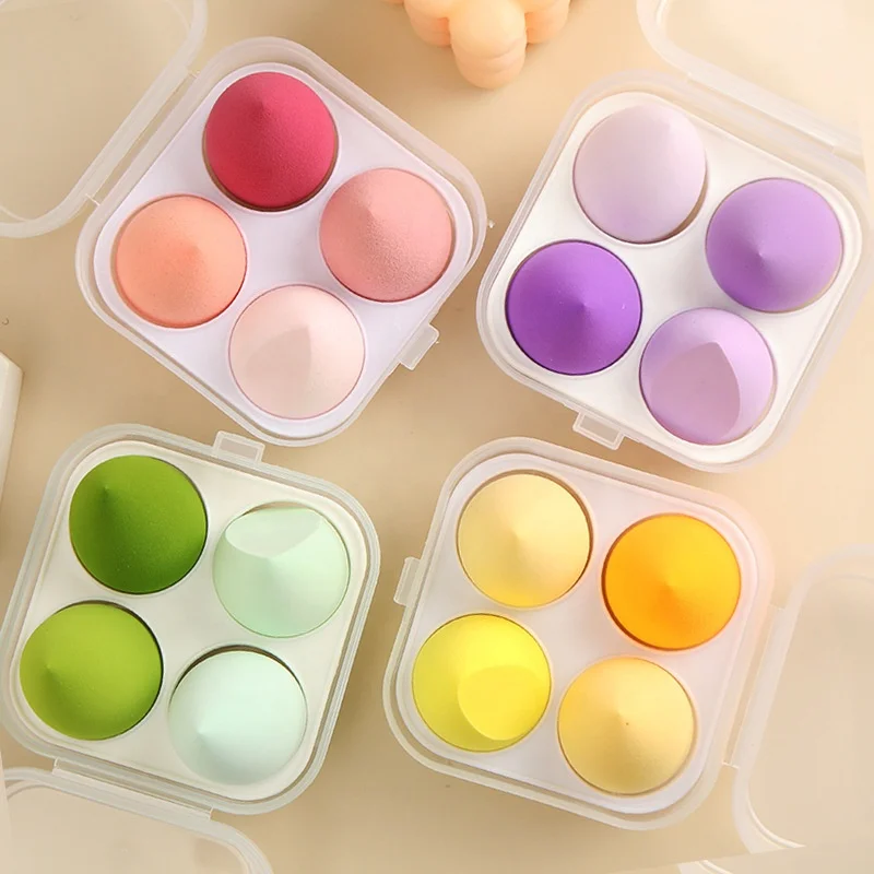 

Best Selling 4pcs Soft Foundation Makeup Blender Sponge Storage Set With Box