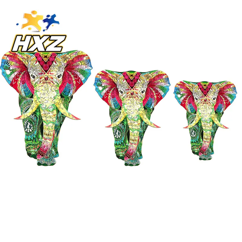 

SHINY ELEPHANT Promotional 3d puzzle wood crafts wooden animals for children