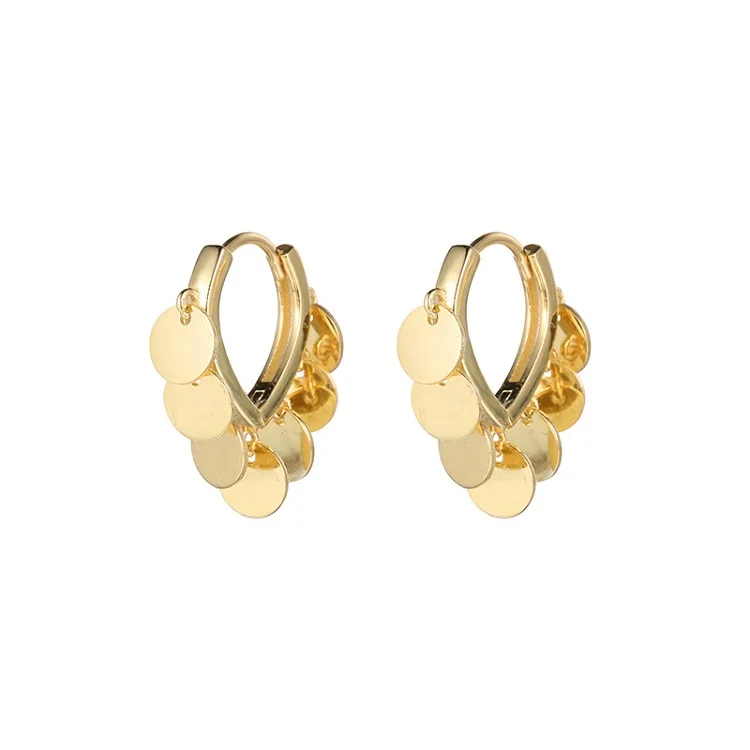 

Luxury jewerly 925 sterling silver gold plated wafer earrings for women 2020