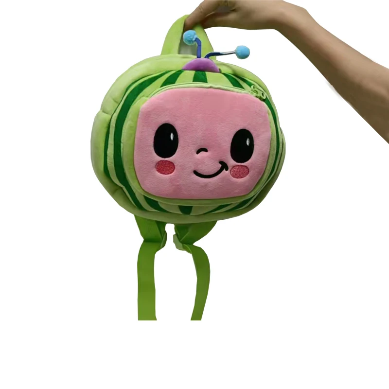 

new design little children sports school bag cute jojo plush jj watermelon bag cocomelon backpack for kids