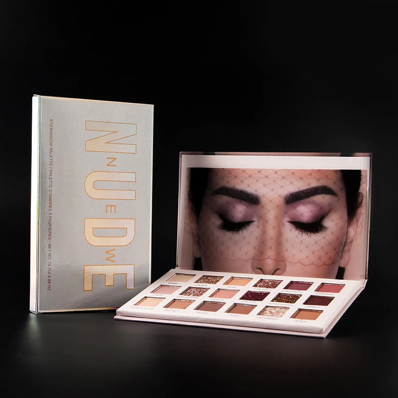 

2021 Huda Hight Pigment Cosmetics Beauty Nude Makeup Eye Shadow Private Label 18 Color Matte Glitter Eyeshadow Palette, Muliti-color