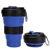 

Custom Color 550ml Travel Camping Folding Up Silicone Water Coffee Cup Foldable Silicone Folding Collapsible Coffee Cup