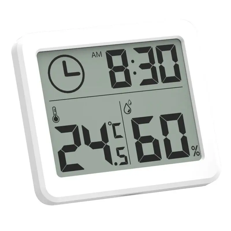 

1cm Thin Simple smart home electronic Digital Thermometer Hygrometer household thermometer indoor humidity meter, Black