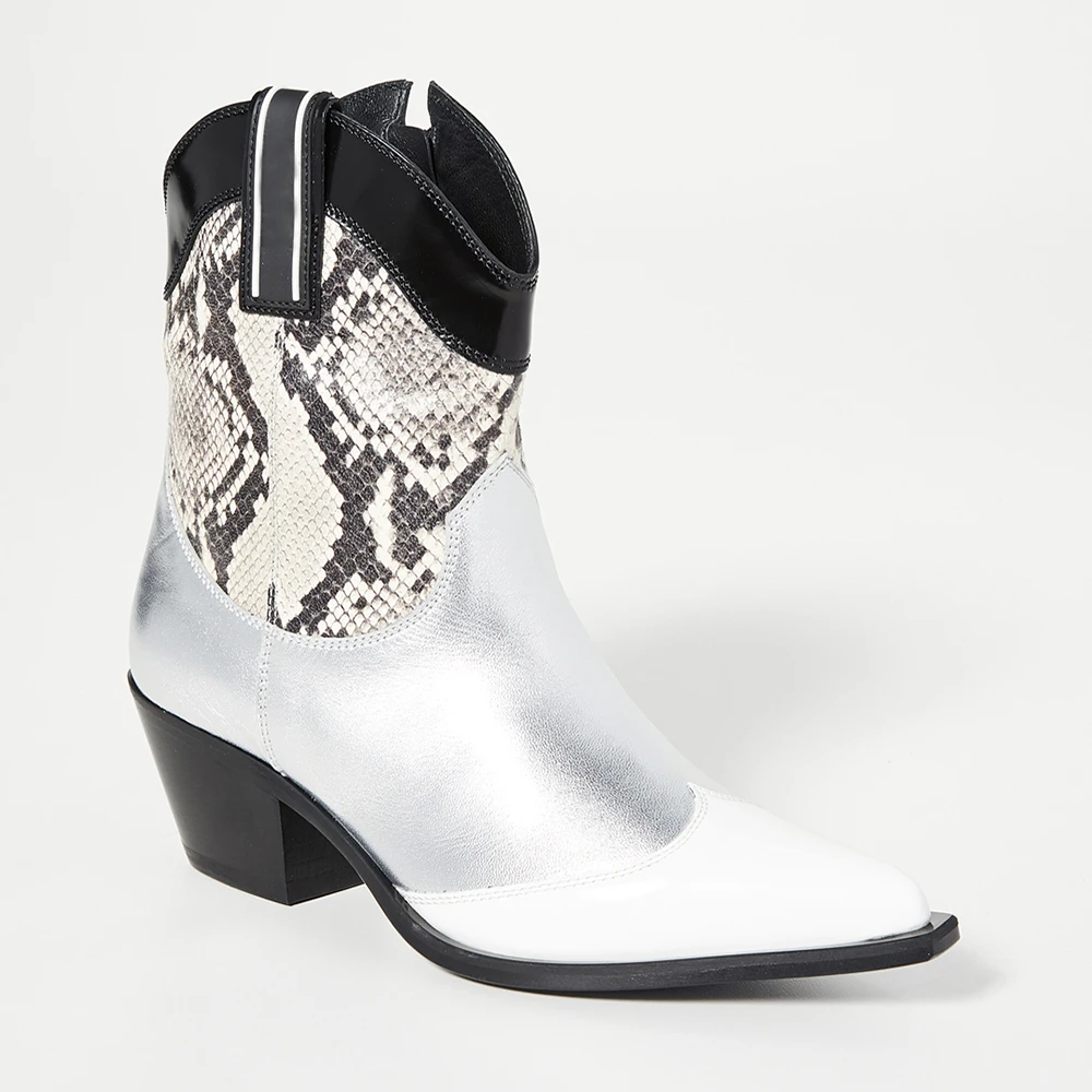 short white western boots