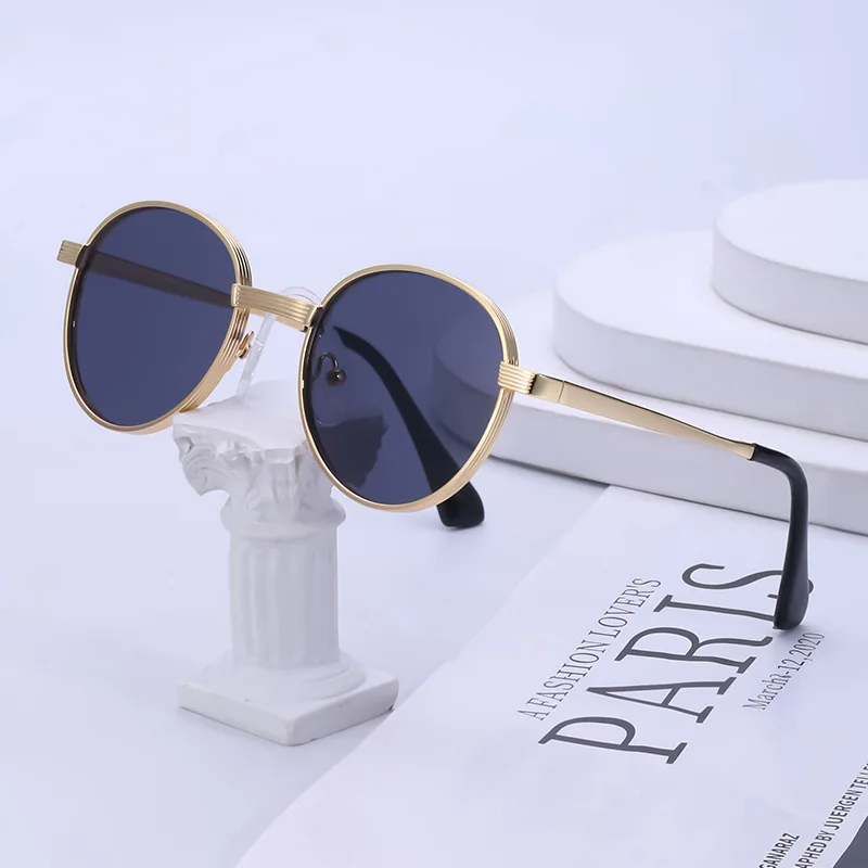 

2021 New arrival Designer Metal sun glasses Retro Small Round frame women river shades river optical lunette de soleil