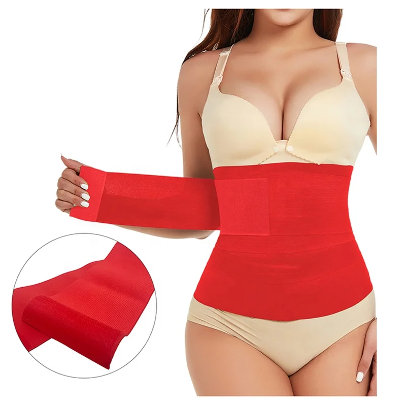 

1047 High Quality Women Corset Shaper Invisible Bandage Body Shaper Slimming Belt Waist Trainer Wrap Cincher Tummy Trimmer Belt, Black, red , pink
