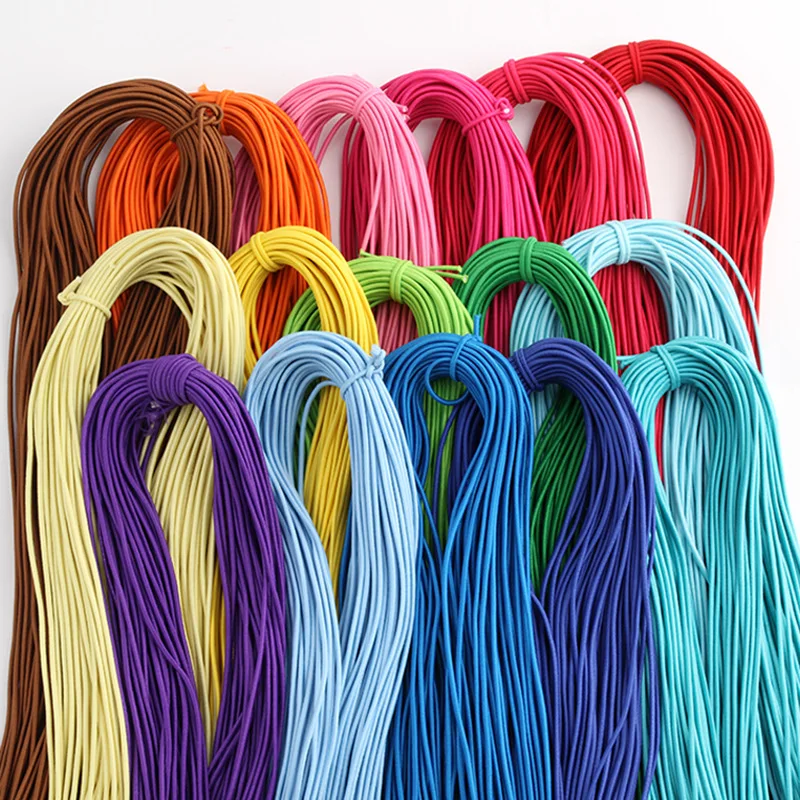 

1mm 2mm 2.5mm high strength colorful round elastic cord rope rubber latex for clothes decoration chairs Stretch string