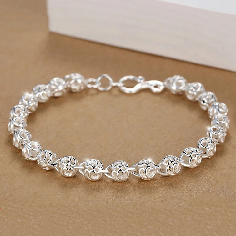 

Openwork Exquisite Ball Bracelet Silver Jewelry Wholesale Fashion Jewelry