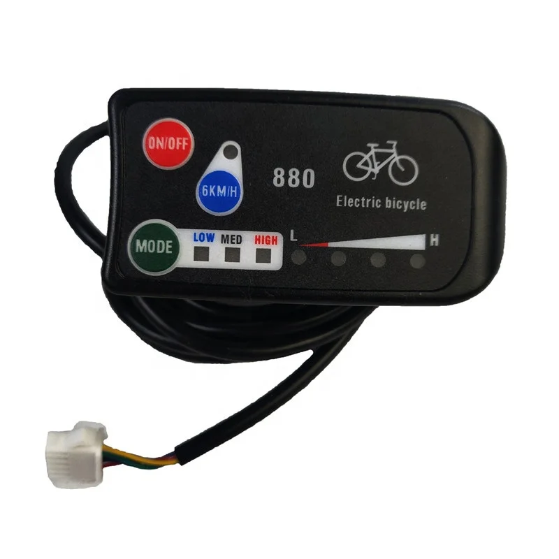 

36v 48v ebike led display LED880 Control Panel 3 speed with SM plug electric bicycle conversion kit, Balck