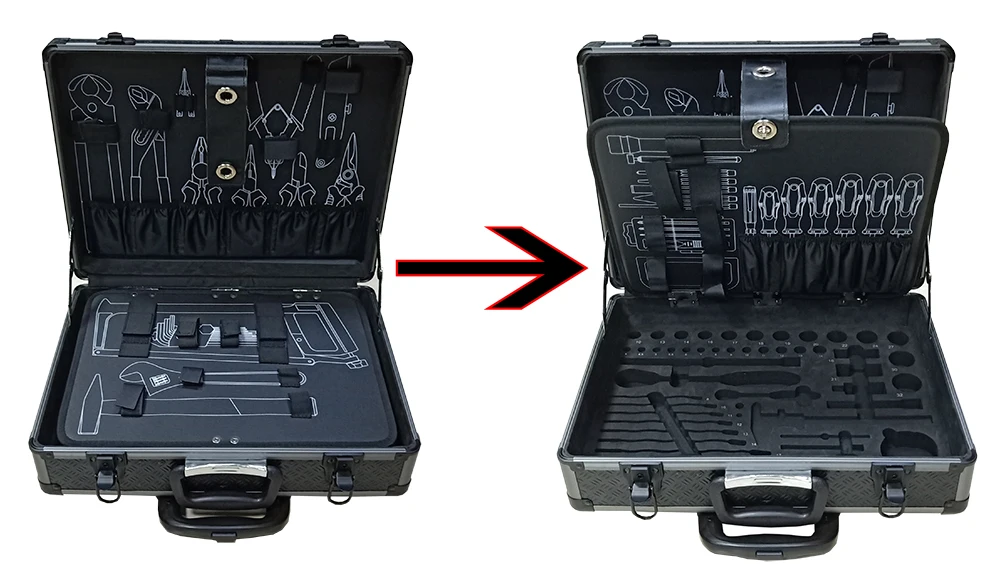 定制重型铝合金推车合金工具箱带泡沫轮子的硬盒