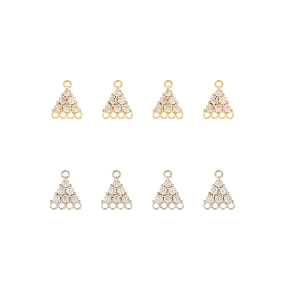 

Jewelry Accessories Cordial Design 50Pcs 8*10MM Jewelry Making DIY Connectors CZ Charms Genuine Gold Plating Hand Made Jewelry