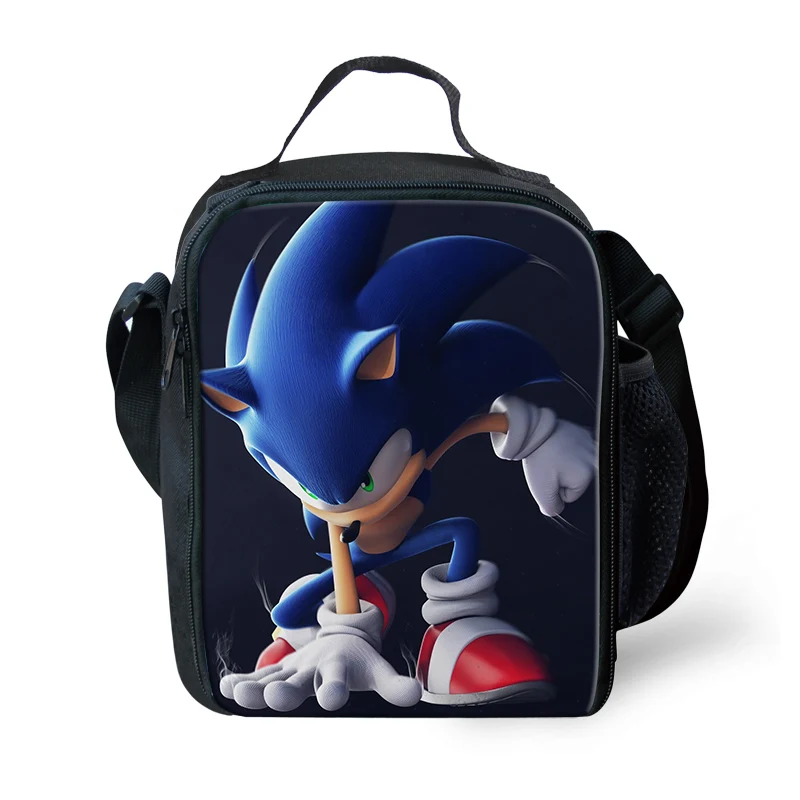 

School Insulated Thermal Backpack Lunch Cooler Box Bags Char Wholesale Custom Sonic Hedgehog Printed Kids Food Carrying Children, Customized