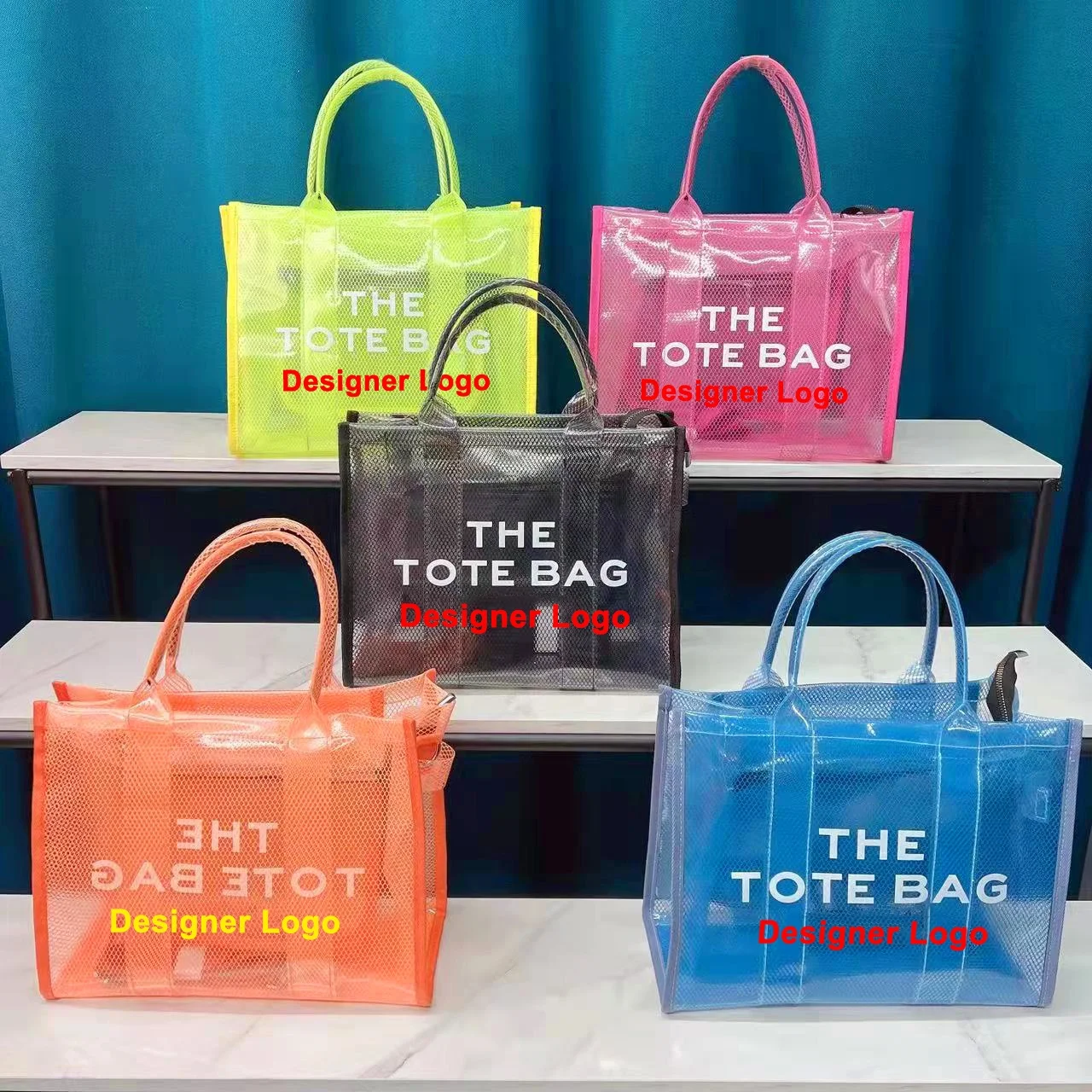 

THE TOTE BAG Marc J Luxury Fashion Women Designer Handbags PVC Clear Tote Transparent Bag, Customized color