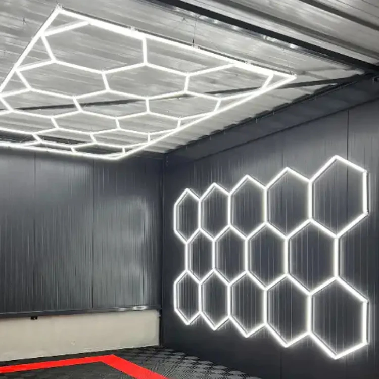 

Hexagon Garage lamp Detailing Workshop Ceiling Led Lights For Car Shop And Garage honeycomb lights hexagonal led light