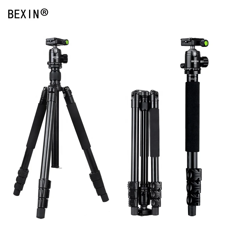 

BEXIN New Aluminum Professional Tripod 15KG Load with Monopod Ball Head Photography Tripod Stand for Digital Video Dslr Cameras