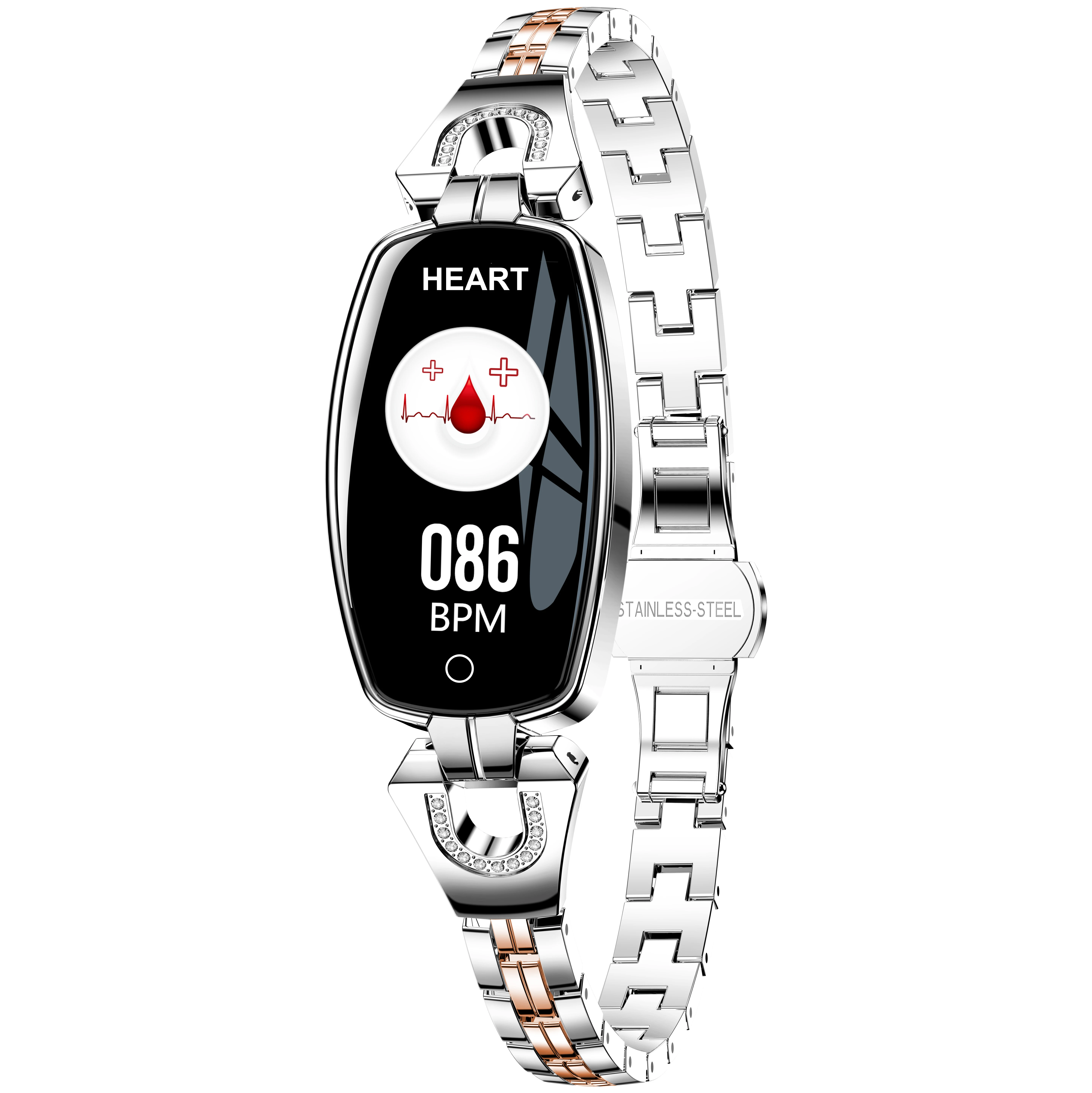 

Amazon Hot Selling Ladies Smart Watch Bracelet H8 Private Label Female Smart Wristband Smart Watch for Ladies, Customized colors