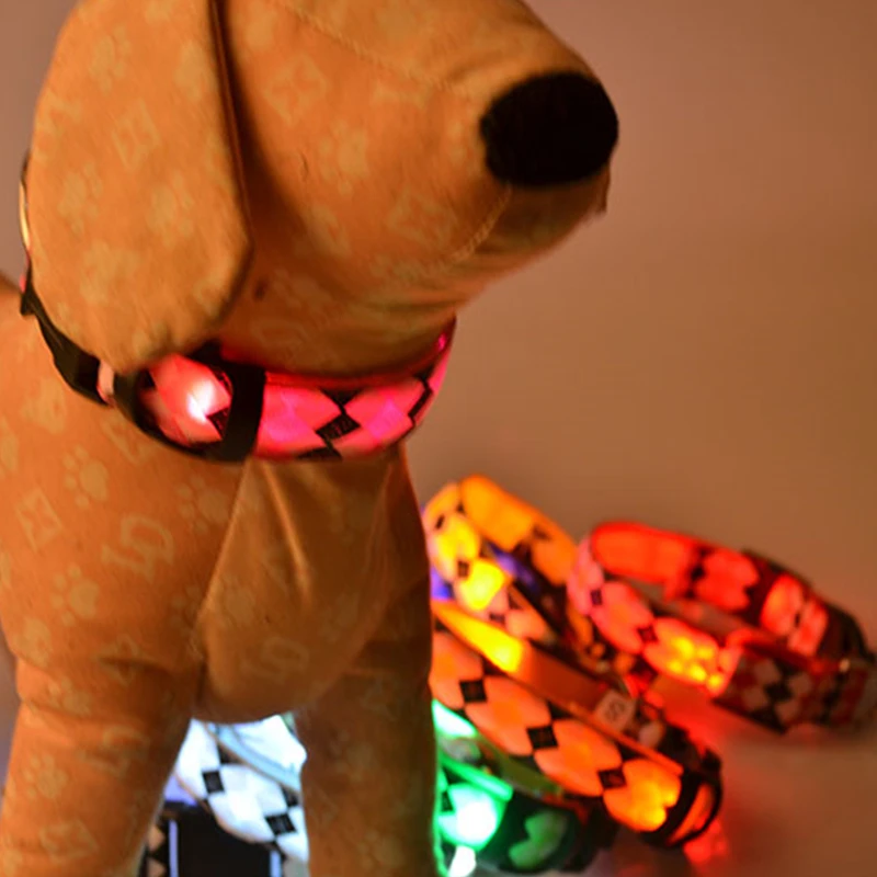 

New Pet Dog Adjustable LED Light Safety Light-up Flash Glowing Puppy Cat Collar